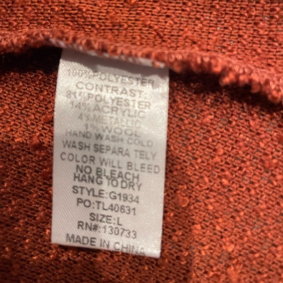 bluehaven | knit trapeze shirt | large | rust and multi-color - Picture 12 of 13